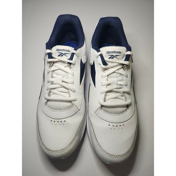Reebok Men’s Walk Ultra 7 White Navy Sz 8.5 Leather Athletic Sneaker DMX Max main image 8